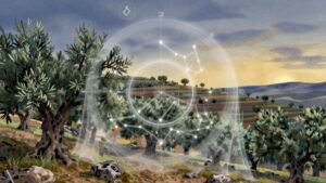 constellations graphics over landscapes