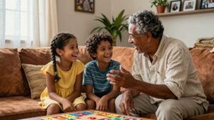 avô contando piadas