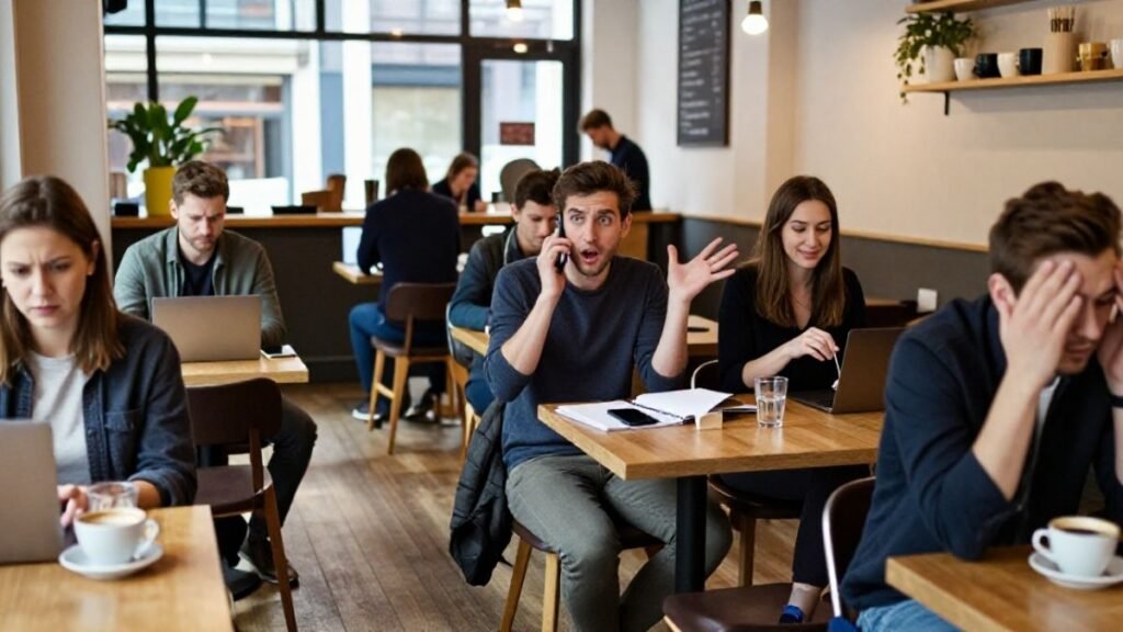 man talk loud on the phone